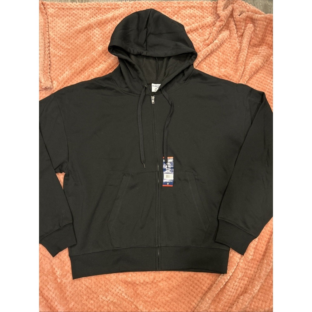Mission Ridge Men's Black Long Sleeve Full Zip Hooded Hoodie Sweatshirt Size 2XL